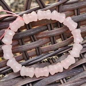 Rose Quartz bow shaped bracelet stretchable